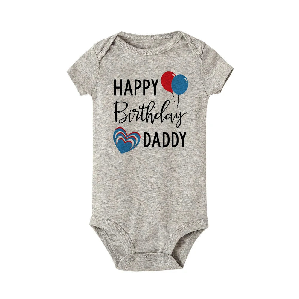 Happy Birthday Daddy Mommy Baby Bodysuit For Infants - 0-24 Months