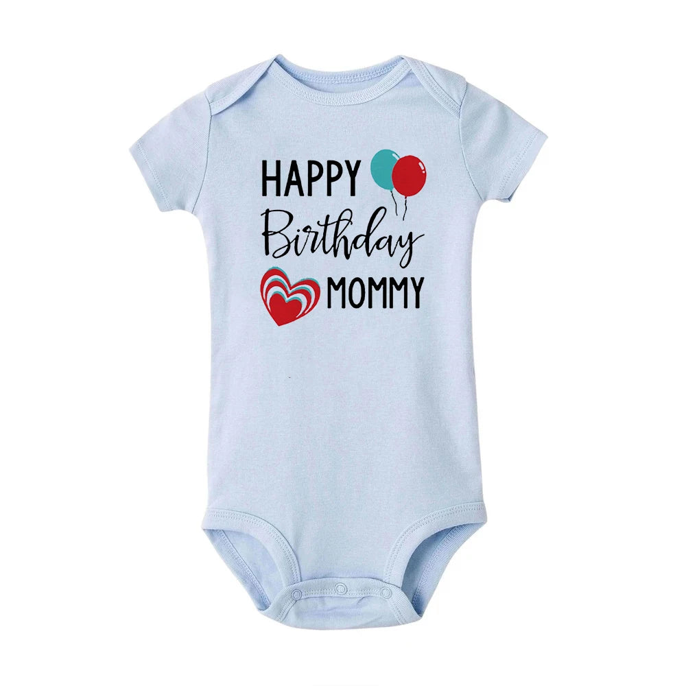 Happy Birthday Daddy Mommy Baby Bodysuit For Infants - 0-24 Months