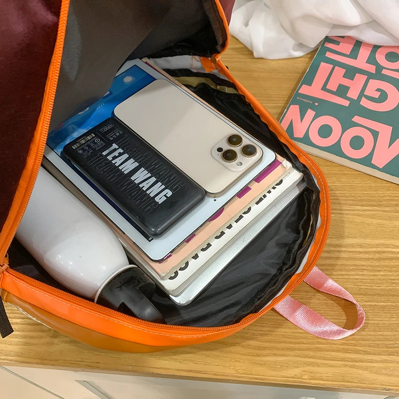 Cartoon Cute Multi-storey Hamburger Travel Backpack Women Large Capacity Personality Waterproof School Backpacks for Girls Gift