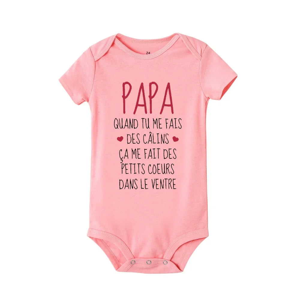 Fathers Day New Born Onesie / Bodysuit - French Print - Short Sleeve