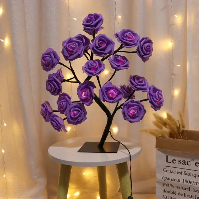 24 LED Flowers, Tree Lights USB Table Lamp Fairy Maple Leaf Night Light Home Party Christmas Wedding Bedroom Decoration Gift