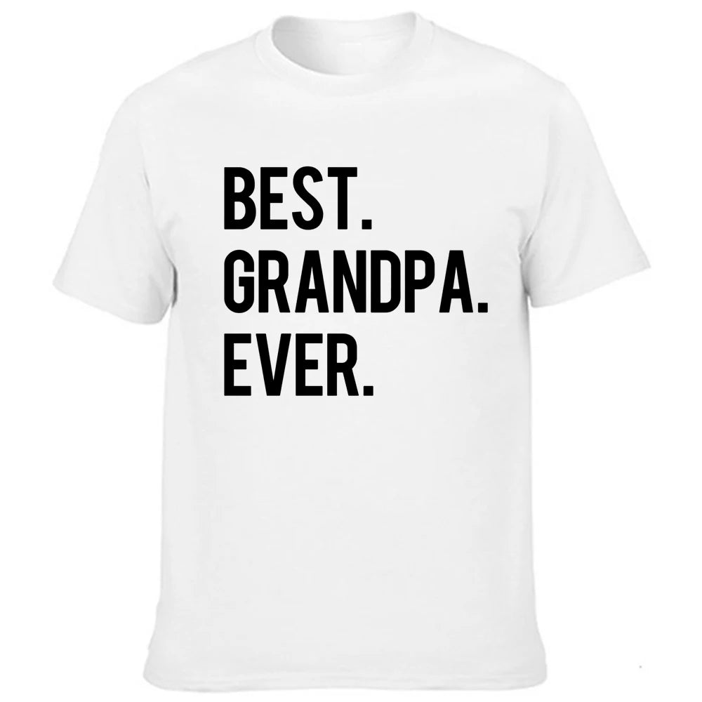 Best Grandpa Ever - Letter Print Men's T Shirt Graphic Tees n- Round Neck Short Sleeve