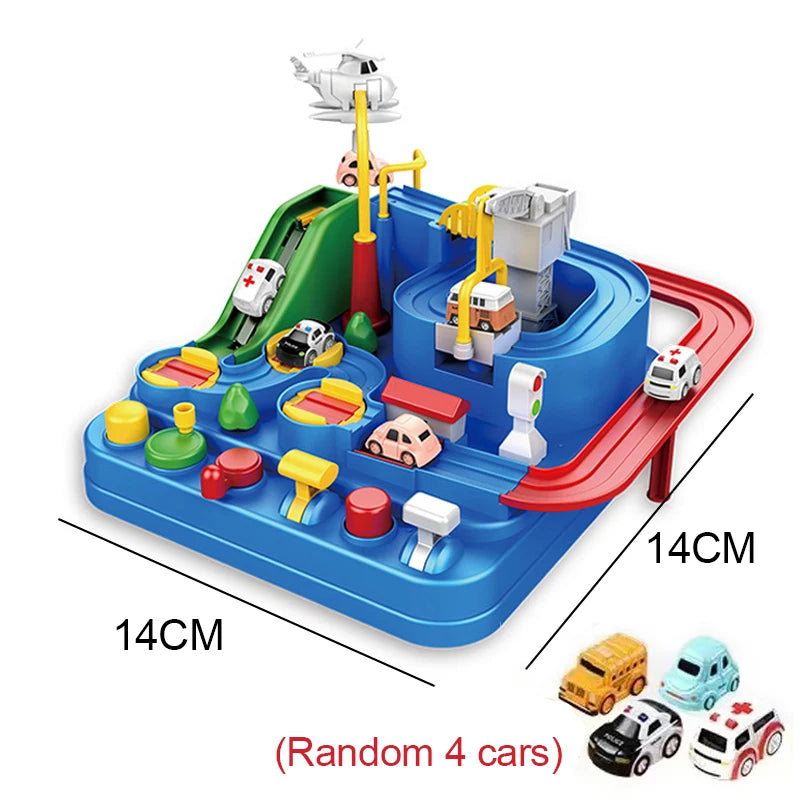 Racing Rail Car Model Educational Toys Children Track Adventure Game Brain Mechanical Interactive Train Animals Space Rocket Toy
