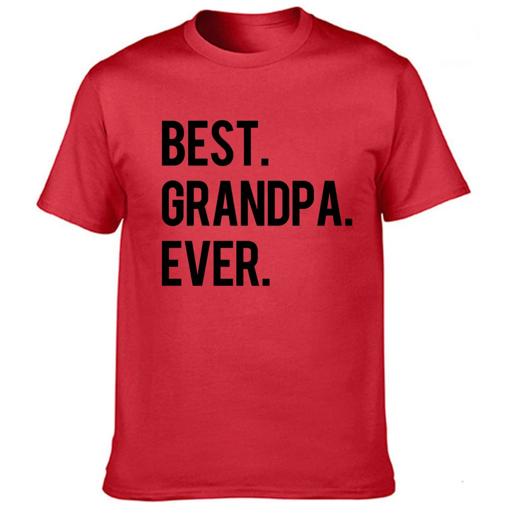 Best Grandpa Ever - Letter Print Men's T Shirt Graphic Tees n- Round Neck Short Sleeve