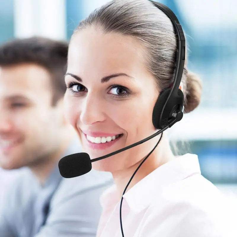 3.5mm jack Call Center Clear Voice Office School PC Gaming With Microphone Wired Computer Headset Volume Control Noise Reduction