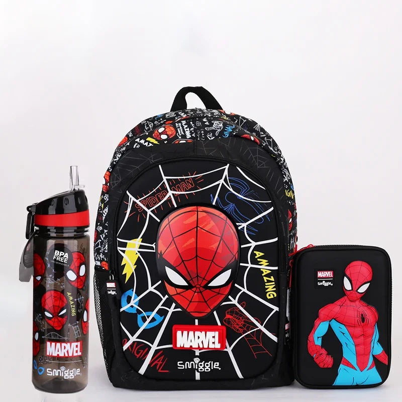 Marvel Spider Man Australia Smiggle Backpack Boy Backpack Student Backpack Water Bottle Lunch Bag Pencil Case Stationery