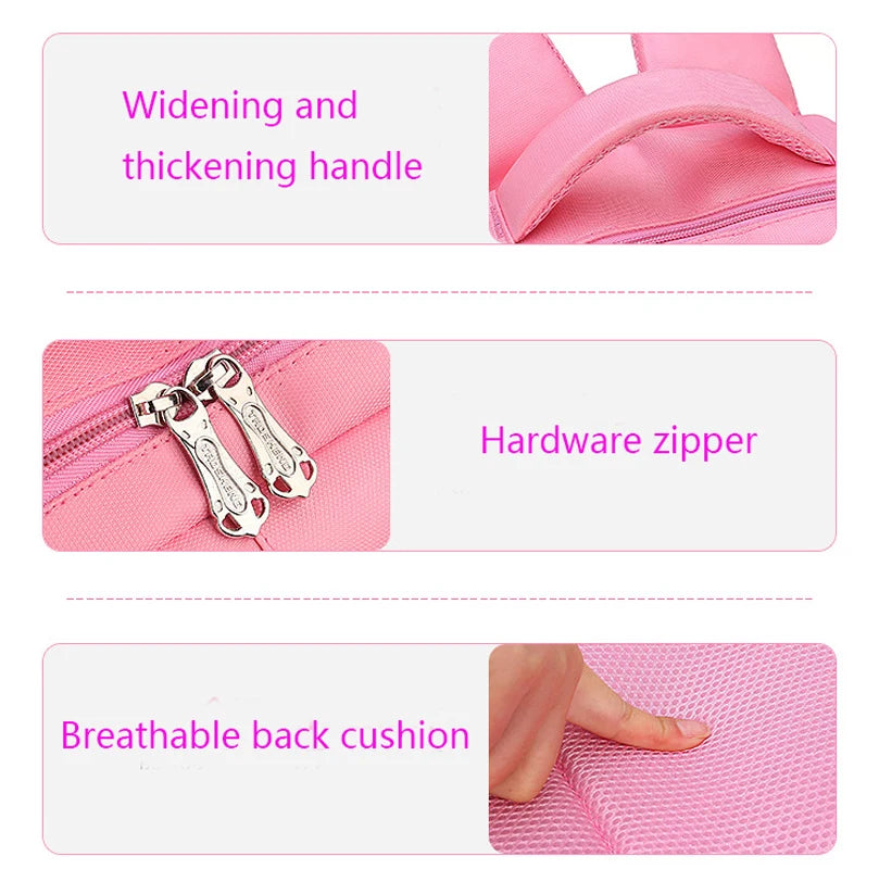 Pink Cat Children Girl Backpack Bowknot Kid School Bag Cartoon Bookbag Cute Princess Kindergarten Primary School Girl Backpack