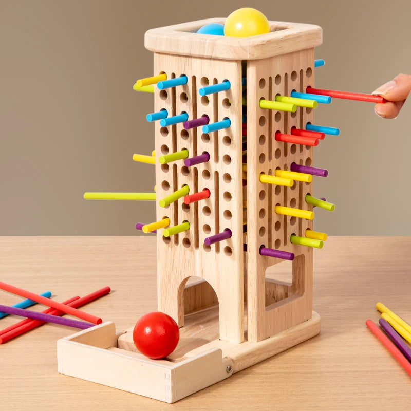 Montessori Toys 3 in 1 Wooden Stick and Tower Game Arithmetic Early Education Thinking Training Parent-child Interactive Toy