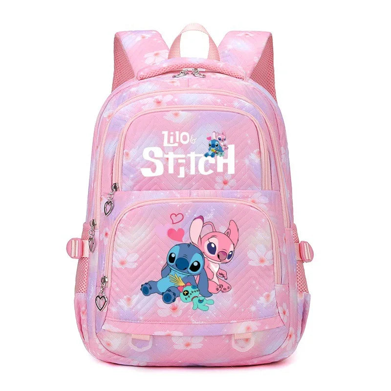 Large Capacity Stitch Backpack, Anime Printed Daypack, Lightweight Schoolbag