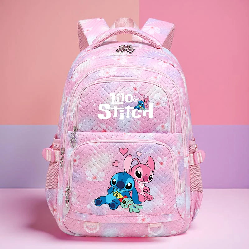 Large Capacity Stitch Backpack, Anime Printed Daypack, Lightweight Schoolbag