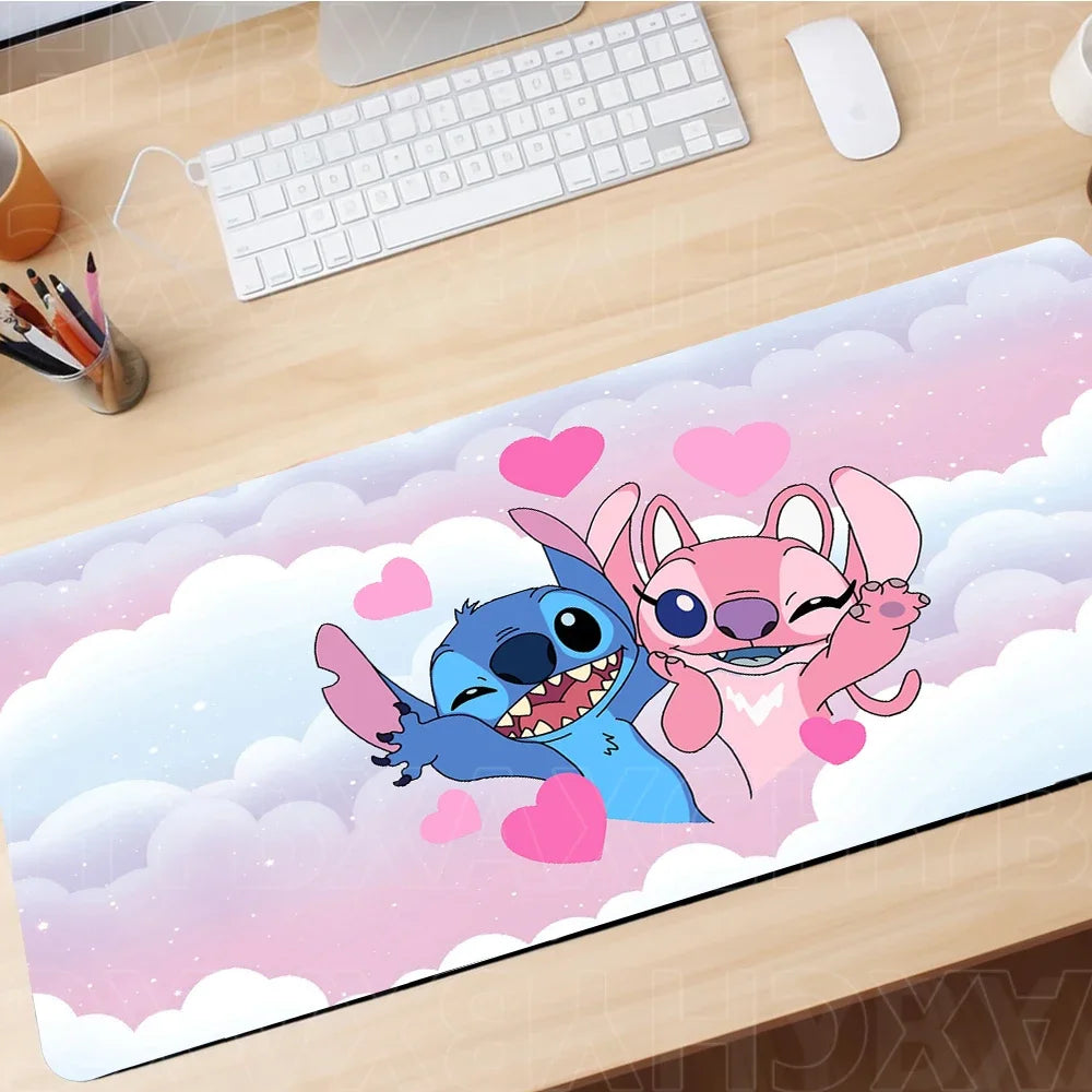 Stitch Anime Mouse Pad Large PC Cartoon Gaming Accessories Protector Office Laptop Non Slip Gamer Cabinet Desk Mat