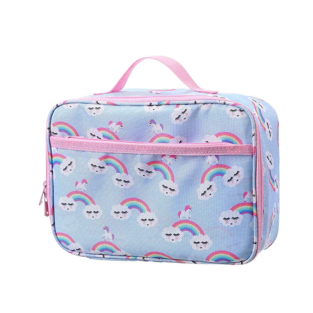 Insulation Bag Children Cartoon Rainbow Unicorn Lunch Bag Picnic Food Bag Student School Bento Bag