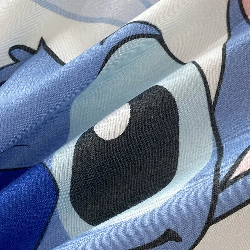 Stitch Cartoon Print Home Textile Bedding Four Piece Set Skincare Polished Student Dormitory Bed Sheet And Quilt Set Comfortable