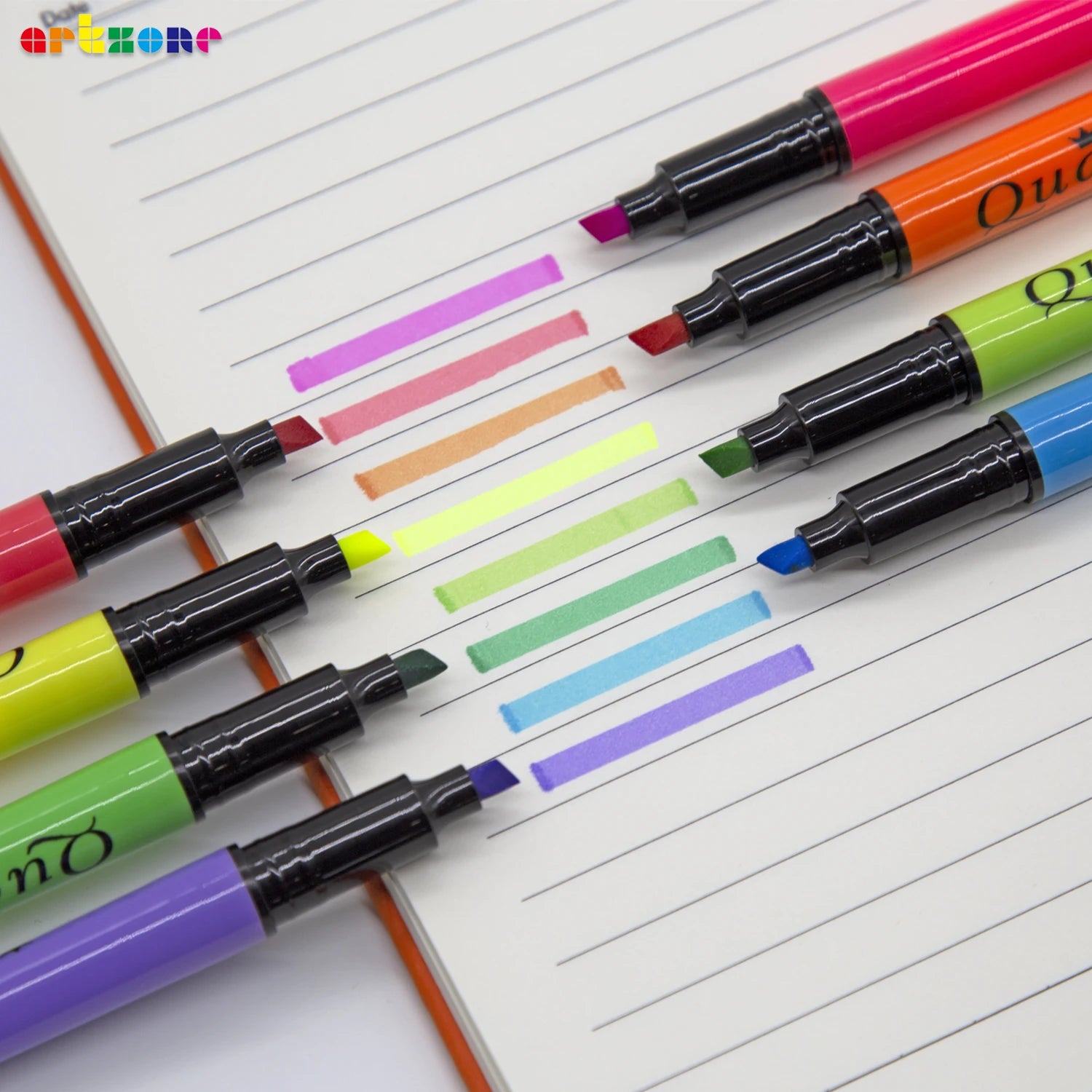 8pcs No Smudge Ink Highlighters Assorted Colors No Bleed Colored Highlighter Markers for Bible Journaling Office School Supplies