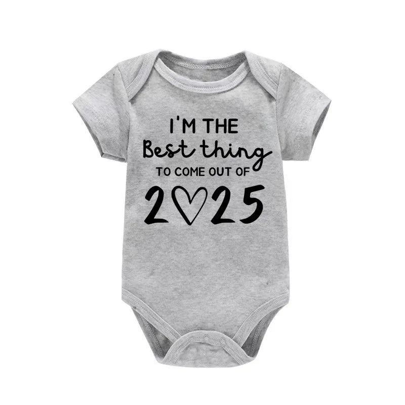 'I'm The Best Thing Of 2025' Print Infant Onesie Casual Short Sleeve