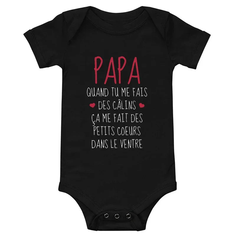 Fathers Day New Born Onesie / Bodysuit - French Print - Short Sleeve