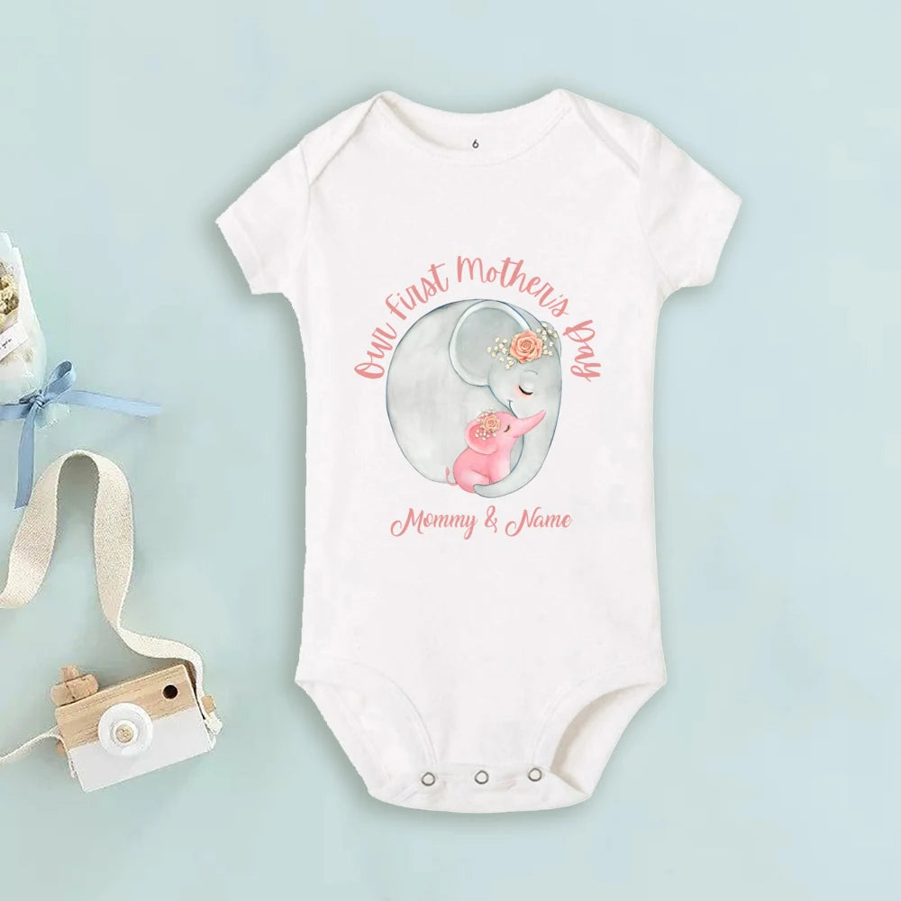 Personalized Mothers Day Baby Bodysuit Boys Girls Clothes Custom Name Infant Romper Newbron First Mother's Day Gift Bodysuits