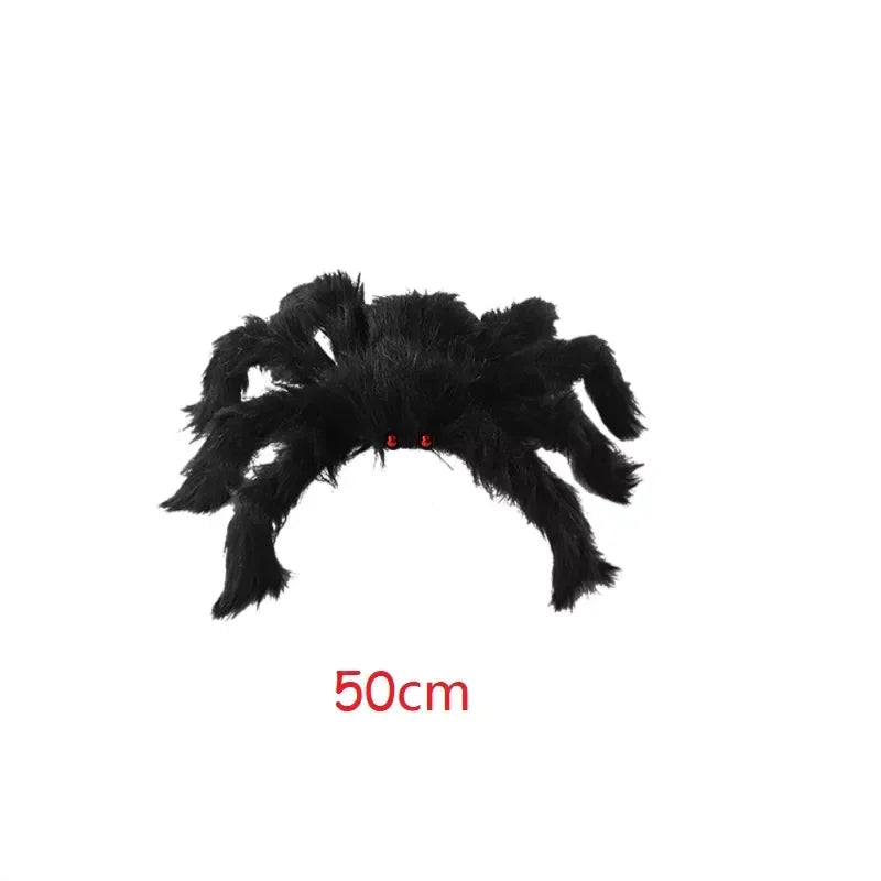 Giant Black Spider Halloween Outdoor Home Bar Party Haunted House Decoration 30cm/50cm/75cm/90cm/125cm/150cm/200cm