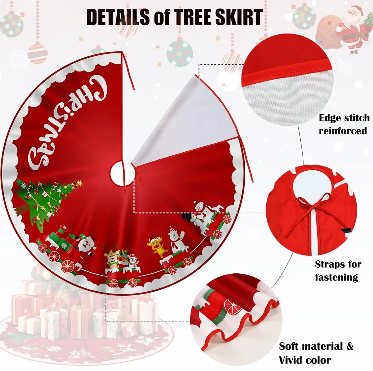 VIKAMA Cartoon Train Christmas Tree Dress Is Light And Cute, Suitable For Christmas And New Year Party Decorations