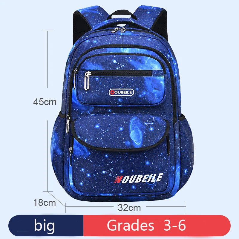Teen Kid Backpack Starry Sky Print Boy Girl Children's Shoulder Bag Waterproof School Bag Sport Travel Backpack Multiple Pockets
