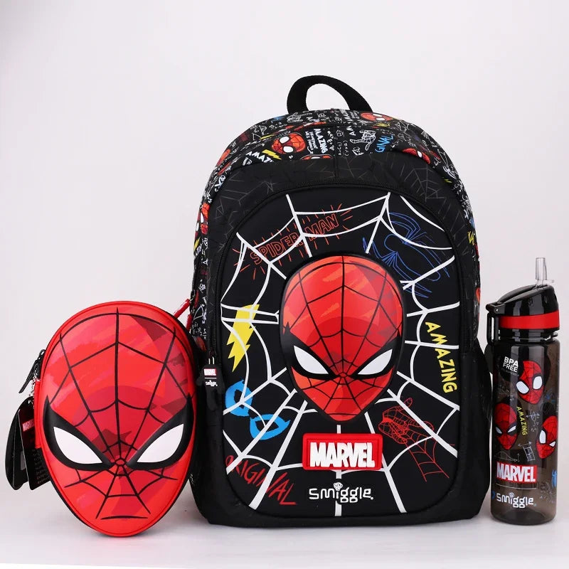 Marvel Spider Man Australia Smiggle Backpack Boy Backpack Student Backpack Water Bottle Lunch Bag Pencil Case Stationery