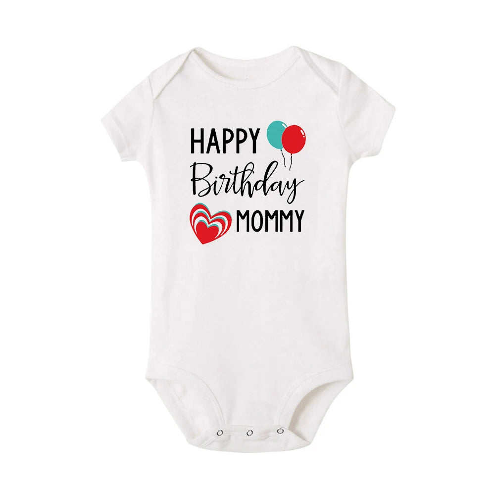 Happy Birthday Daddy Mommy Baby Bodysuit For Infants - 0-24 Months