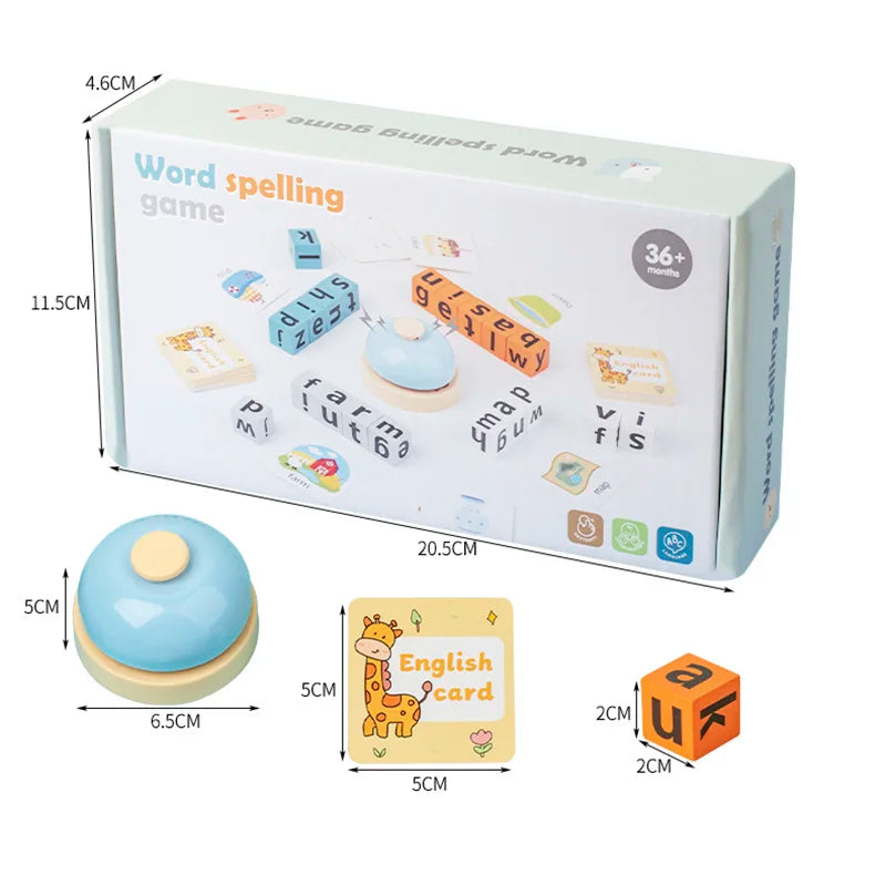 Wooden Spell Word Toys Letter Cognitive Challenge Memory English Word Game Early Learning Educational Toys For Children