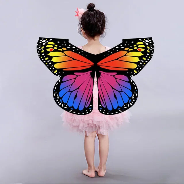 Kids Butterfly Performance Wings Cosplay Accessories Halloween Carnival Props Wing Costumes For Girls Boys Cloak Party FavorGift