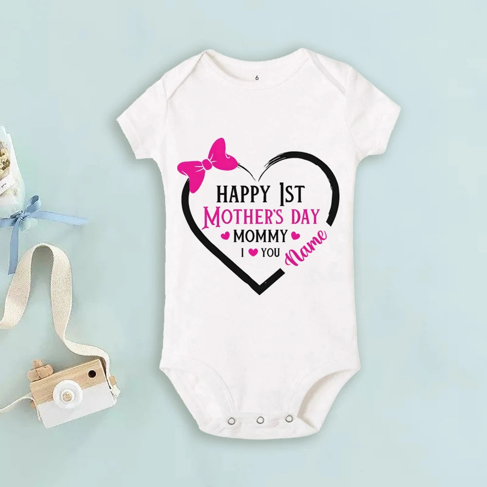 Personalized Mothers Day Baby Bodysuit Boys Girls Clothes Custom Name Infant Romper Newbron First Mother's Day Gift Bodysuits