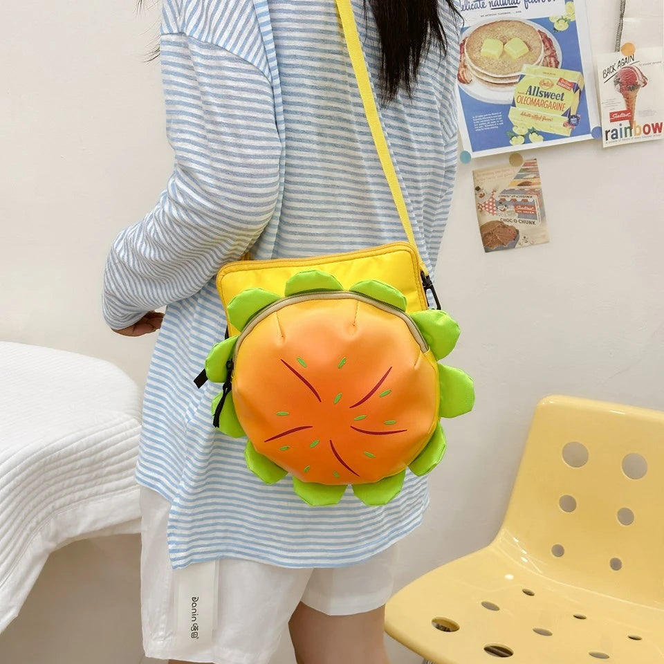 Cartoon Cute Multi-storey Hamburger Travel Backpack Women Large Capacity Personality Waterproof School Backpacks for Girls Gift