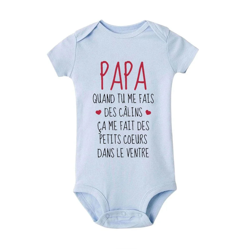 Fathers Day New Born Onesie / Bodysuit - French Print - Short Sleeve