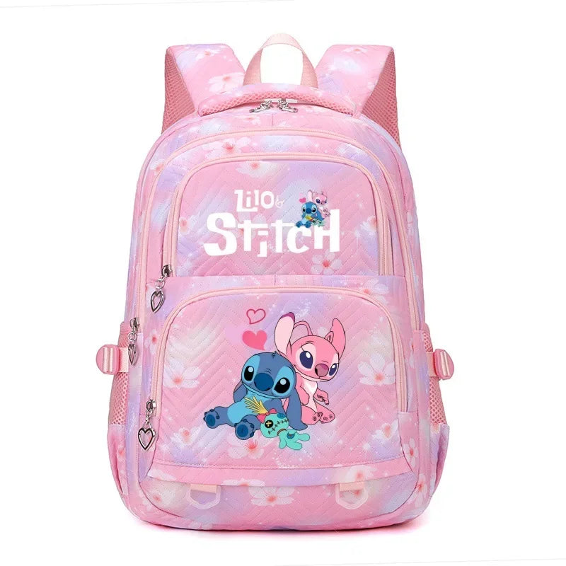 Large Capacity Stitch Backpack, Anime Printed Daypack, Lightweight Schoolbag