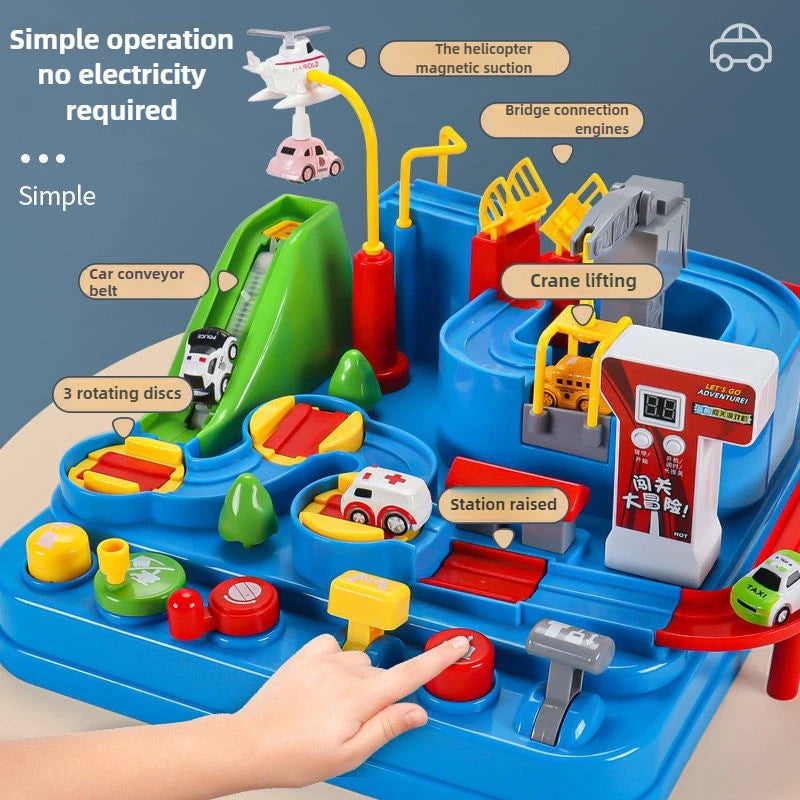 Racing Rail Car Model Educational Toys Children Track Adventure Game Brain Mechanical Interactive Train Animals Space Rocket Toy