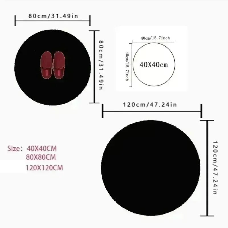 Christmas Presents Optical Round Rug 3D Round Holiday Fireplace Area Gift Box Tunnel Carpet Xmas Floor Decor Box Xmas Rug Mat