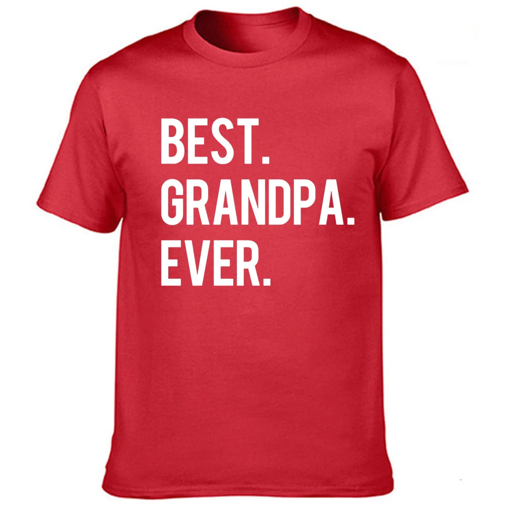 Best Grandpa Ever - Letter Print Men's T Shirt Graphic Tees n- Round Neck Short Sleeve