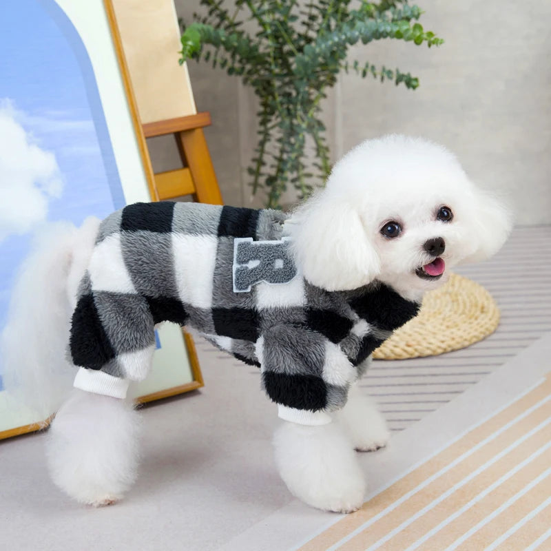 Winter Dogs Jumpsuit Clothes Chihuahua Pug Outfit for Puppy Warm Pajamas for Small Mid Dogs Pet Jacket Coat Yorkies Bulldog Apparel