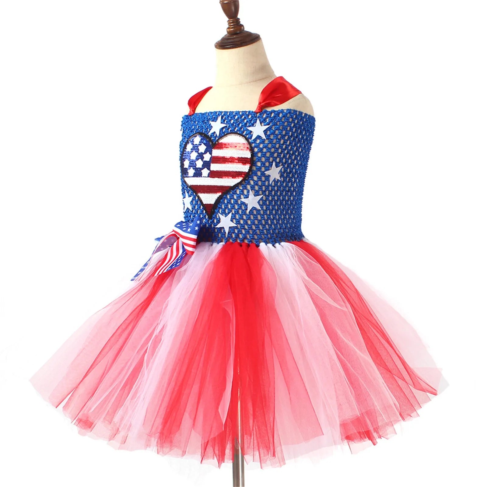 Little Girls Shirt Dress Toddler Kids Girls Fourth Of July Independent Day Costume Girls Vestidos De Fiesta Para NiñAs