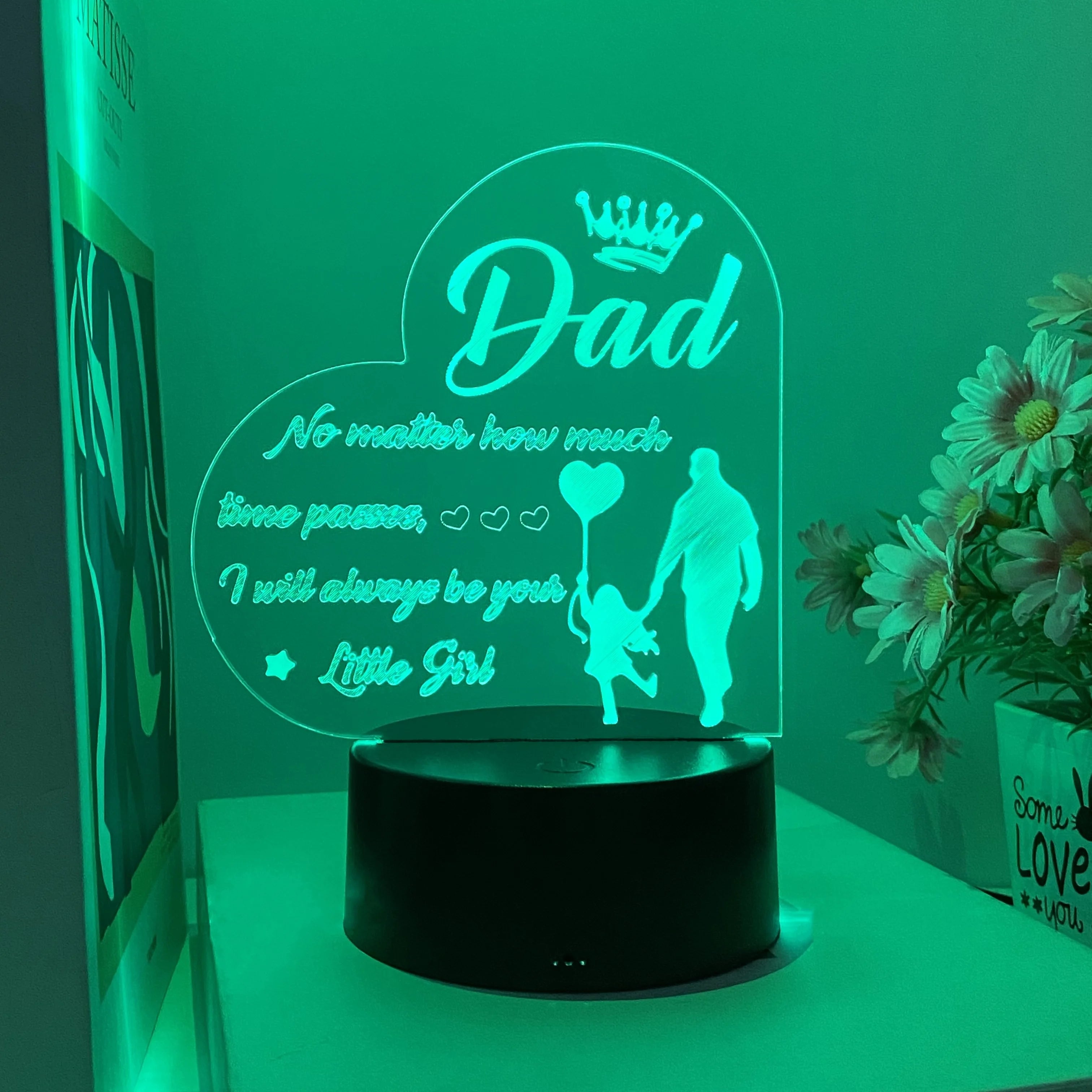 1pcs Father's Day atmosphere LED night light, study bedroom atmosphere decoration, USB plug, holiday gift night light.