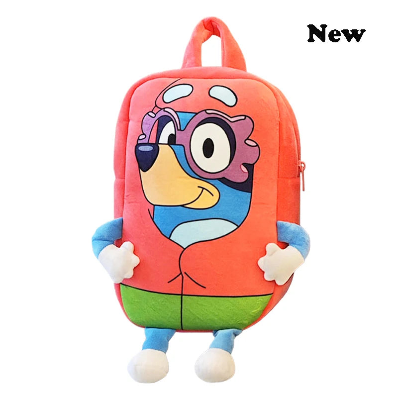 Bluey Family Cosplay Kindergarten Children's Cartoon School Bag Bluebin Dog Backpack Kawaii Anime Figure Dog Backpack Children's