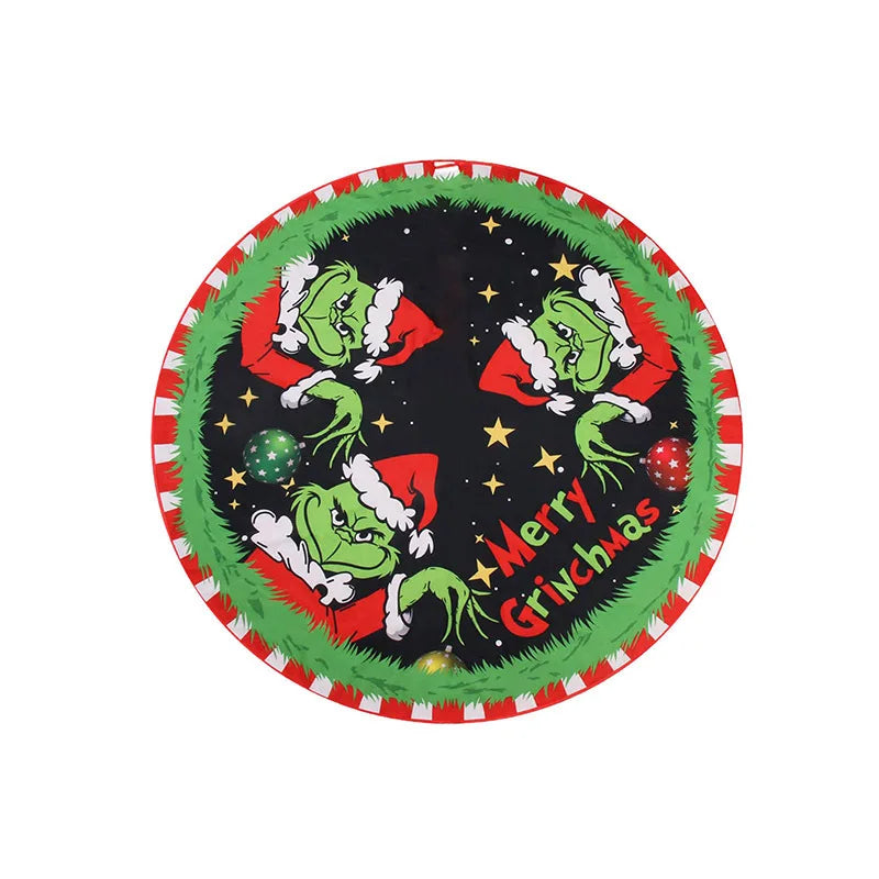 Merry Christmas Tree Skirt Collar 47 Inch, Soft and Funny Farmhouse Holiday Decor Xmas Party Holiday Decoration
