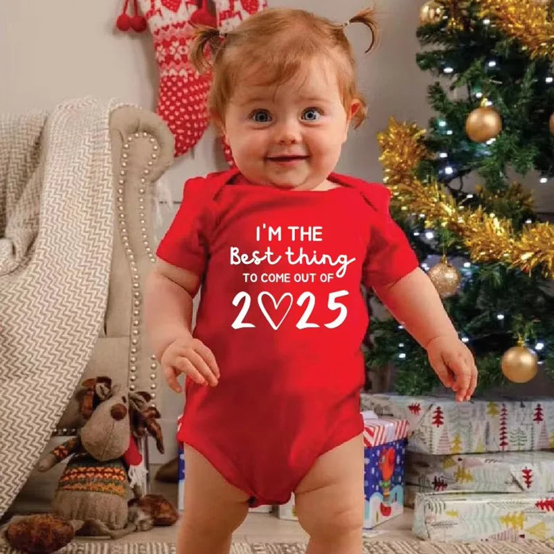 'I'm The Best Thing Of 2025' Print Infant Onesie Casual Short Sleeve