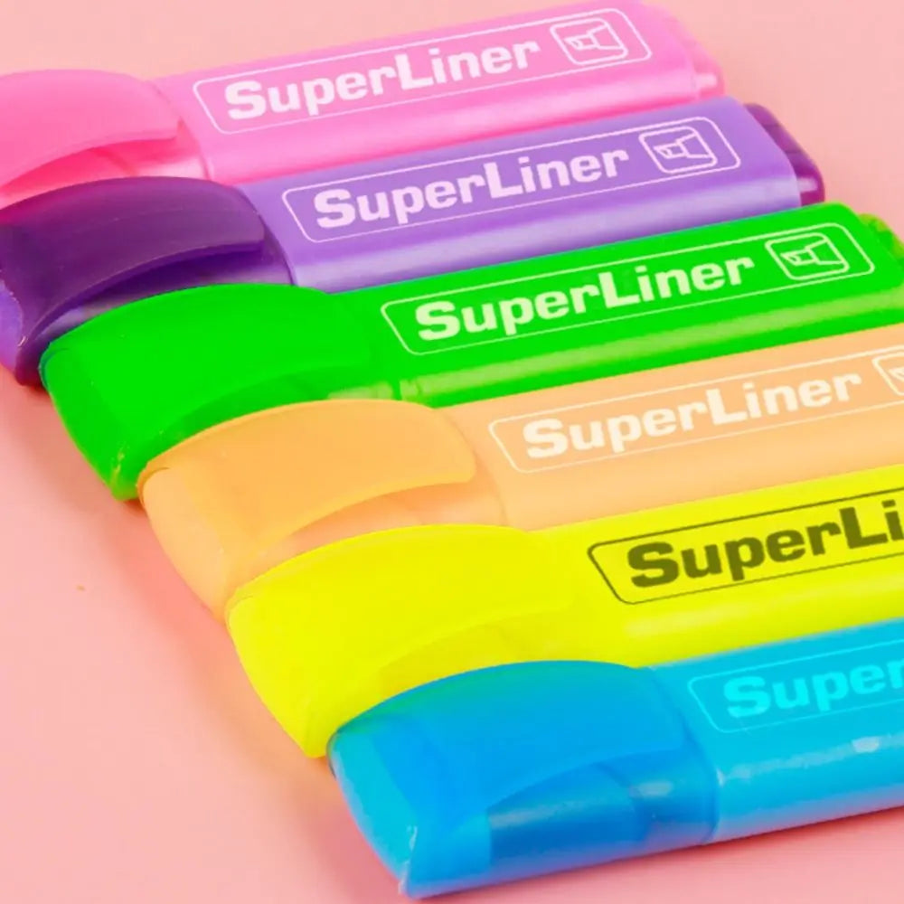 4/6 Colors Colorful Highlighters Art Markers Oblique Drawing Fluorescent Pen Markers Flat Shape School Office Supplies