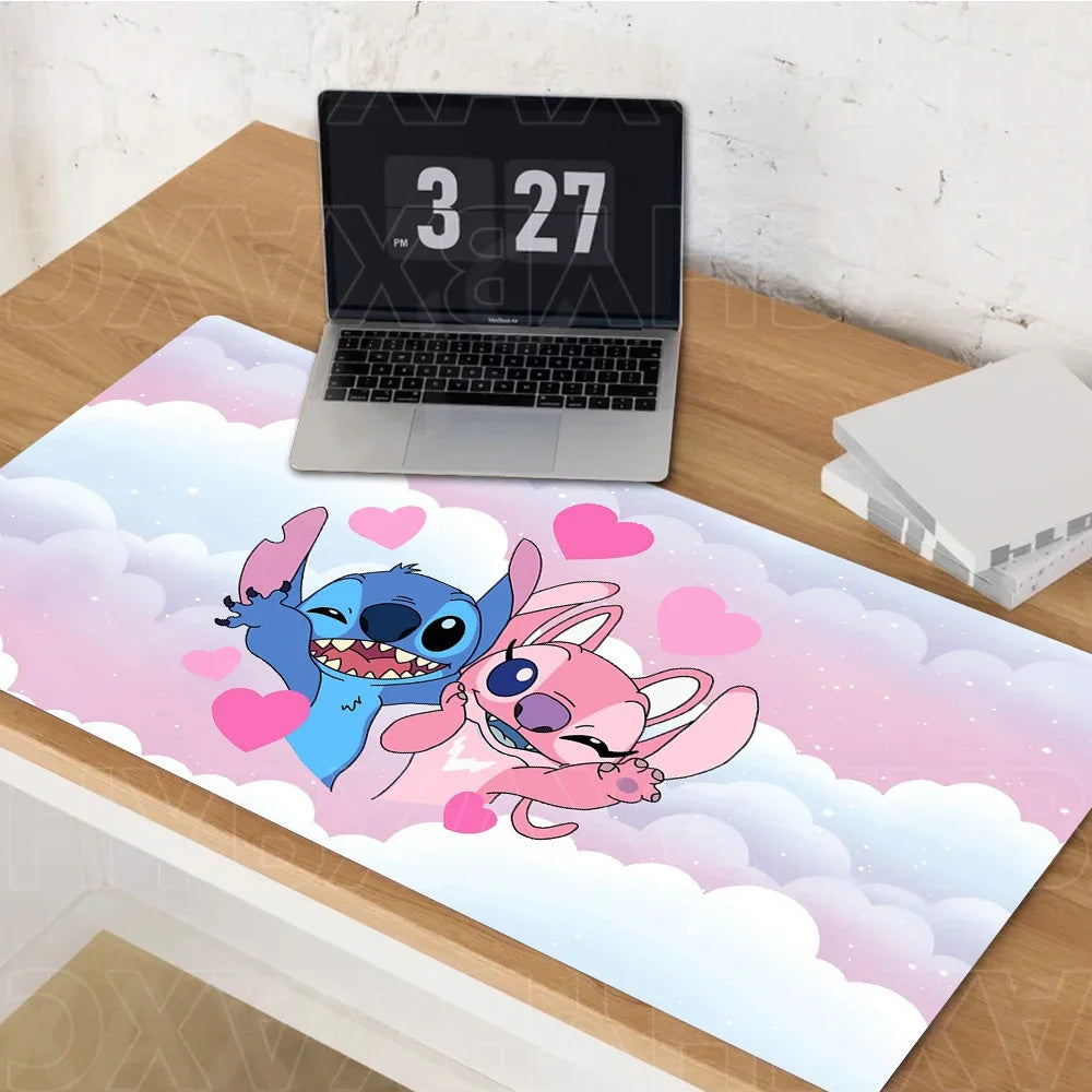 Stitch Anime Mouse Pad Large PC Cartoon Gaming Accessories Protector Office Laptop Non Slip Gamer Cabinet Desk Mat