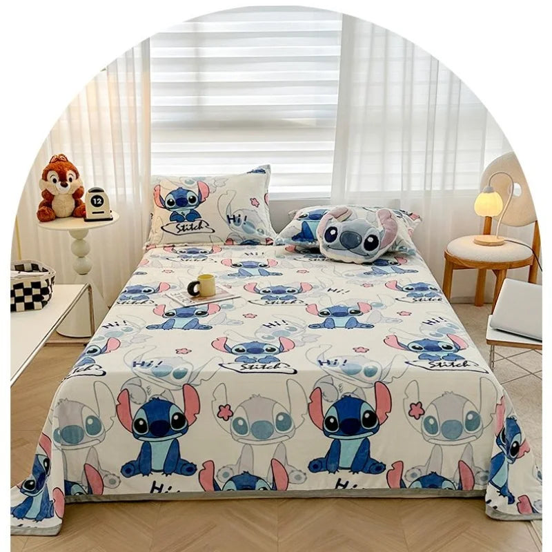 Stitch Cartoon Blanket Lightweight Style Home Textile Flannel Soft Throw Blanket Bedding Sofa Cover
