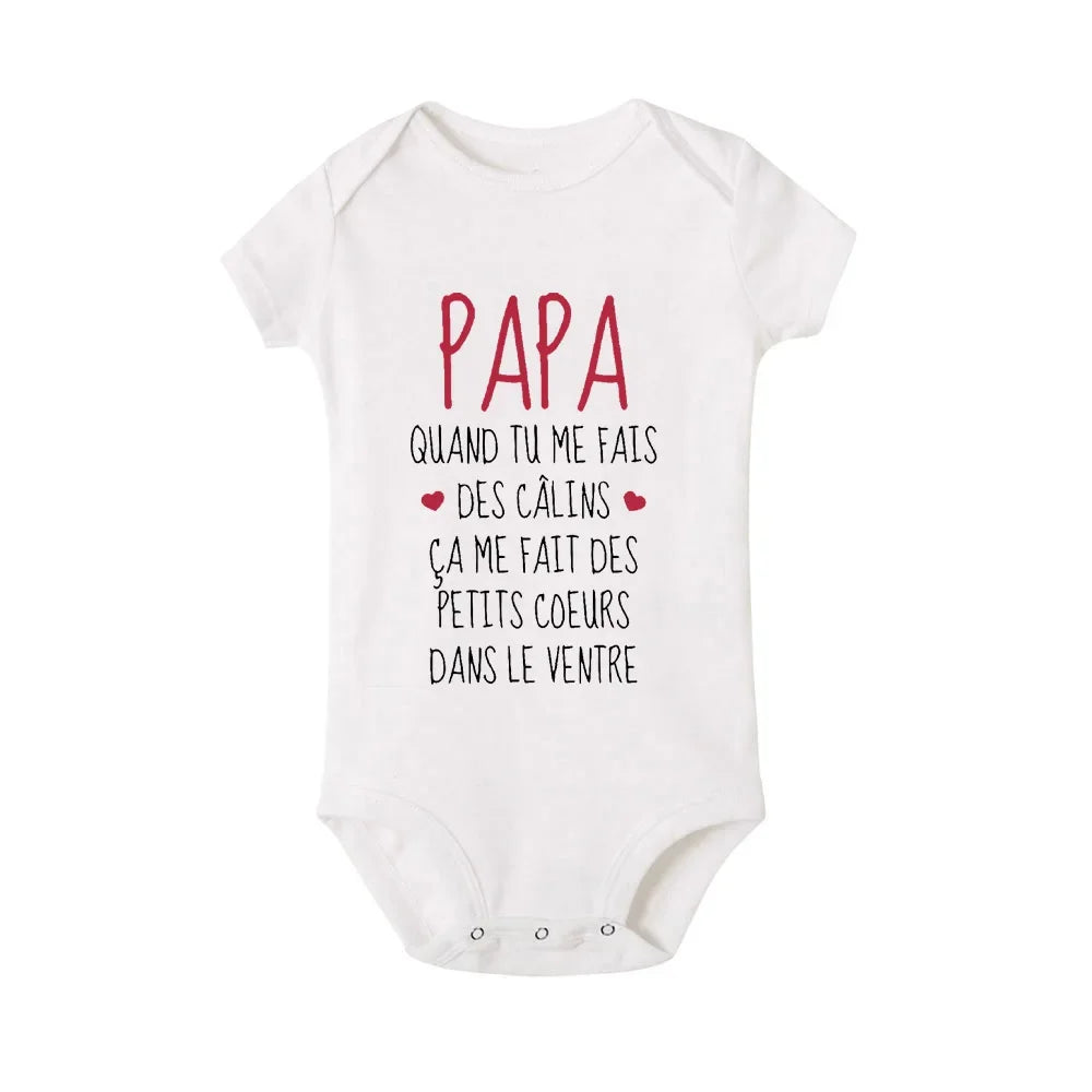 Fathers Day New Born Onesie / Bodysuit - French Print - Short Sleeve
