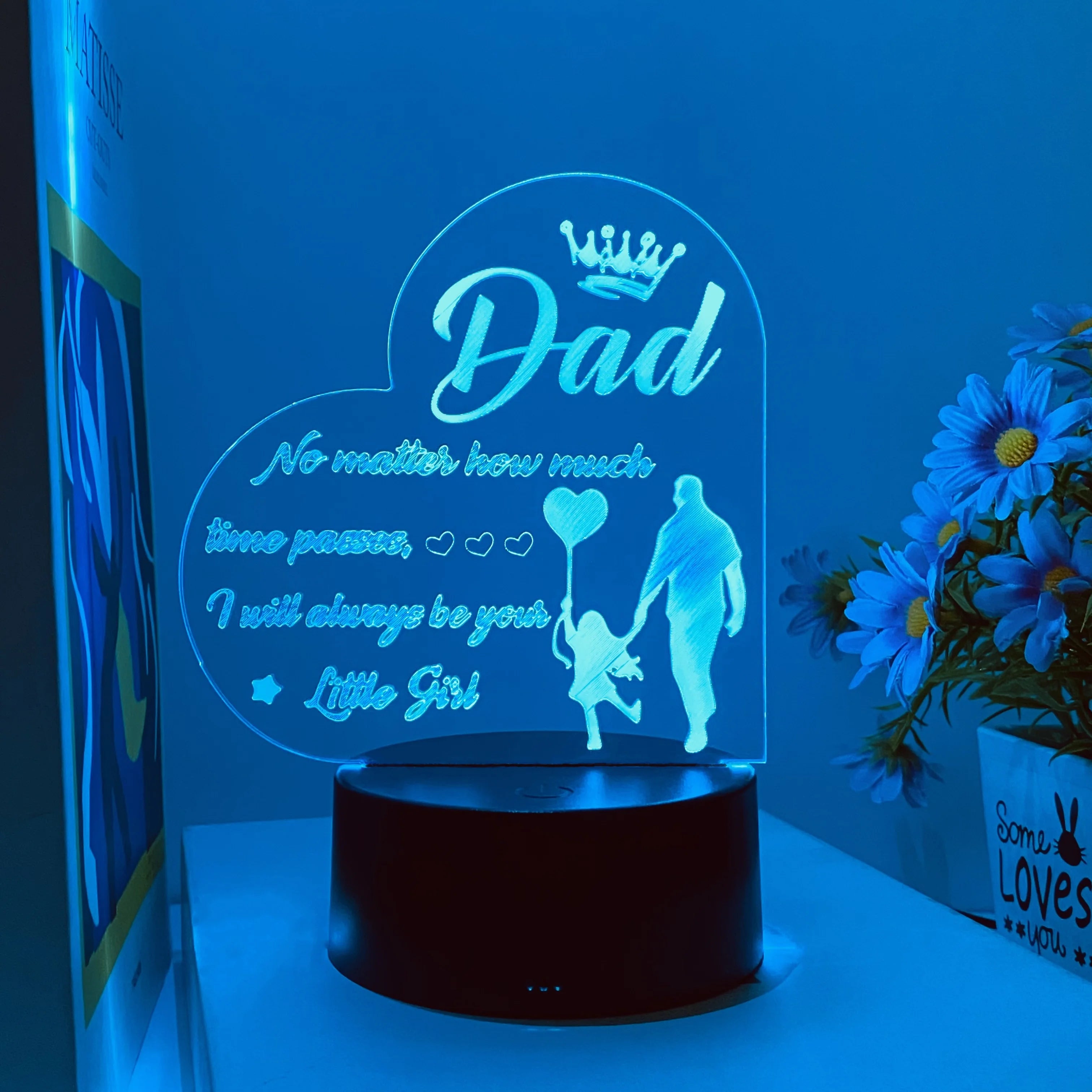 1pcs Father's Day atmosphere LED night light, study bedroom atmosphere decoration, USB plug, holiday gift night light.