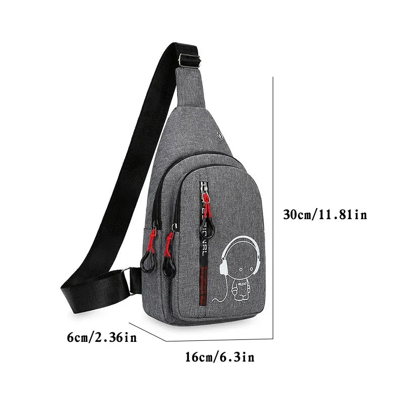 Men's Chest Bag New Casual Fashion Shoulder Bag Male Hand Crossbody Korean Cycling Backpack Bolsa Masculino Bolsa De Ombro