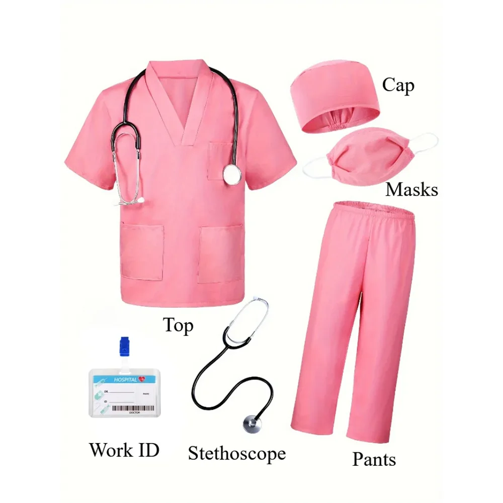 Doctor Nurse Costume Children Set Party Costumes Halloween with statoscope