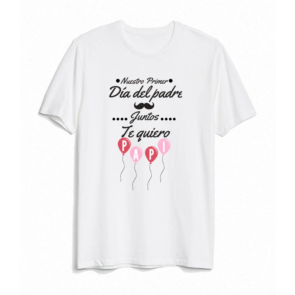 Our First Father's Day Together - Spanish text - Family Outfit Fathers Day Family Matching Outfits Daddy Tshirt+ Baby Romper Festival  Best Gifts