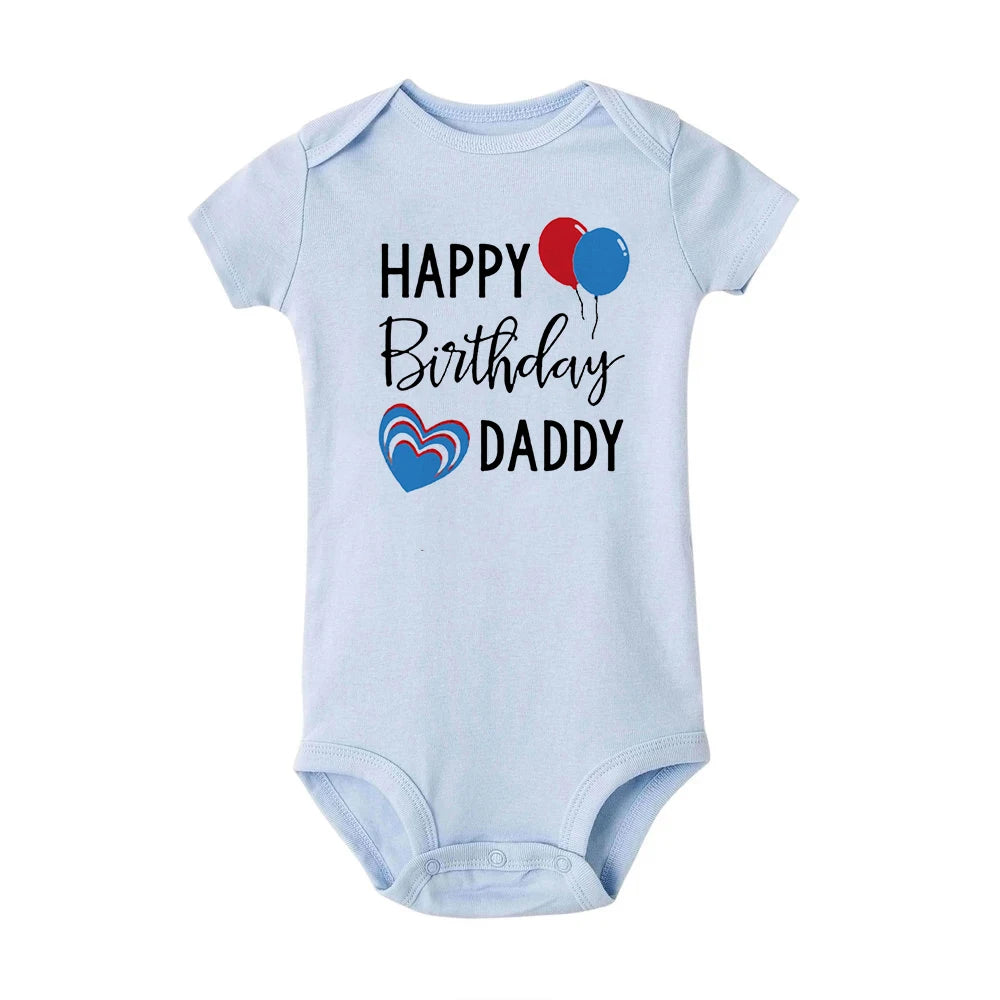 Happy Birthday Daddy Mommy Baby Bodysuit For Infants - 0-24 Months